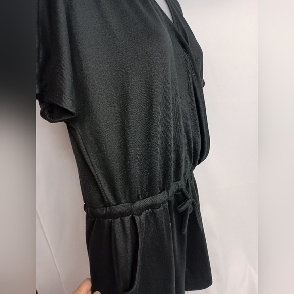 2/$30 Black Wrap-Style Short Sleeve Summer Stretchy Romper (#915) - Picture 5 of 8